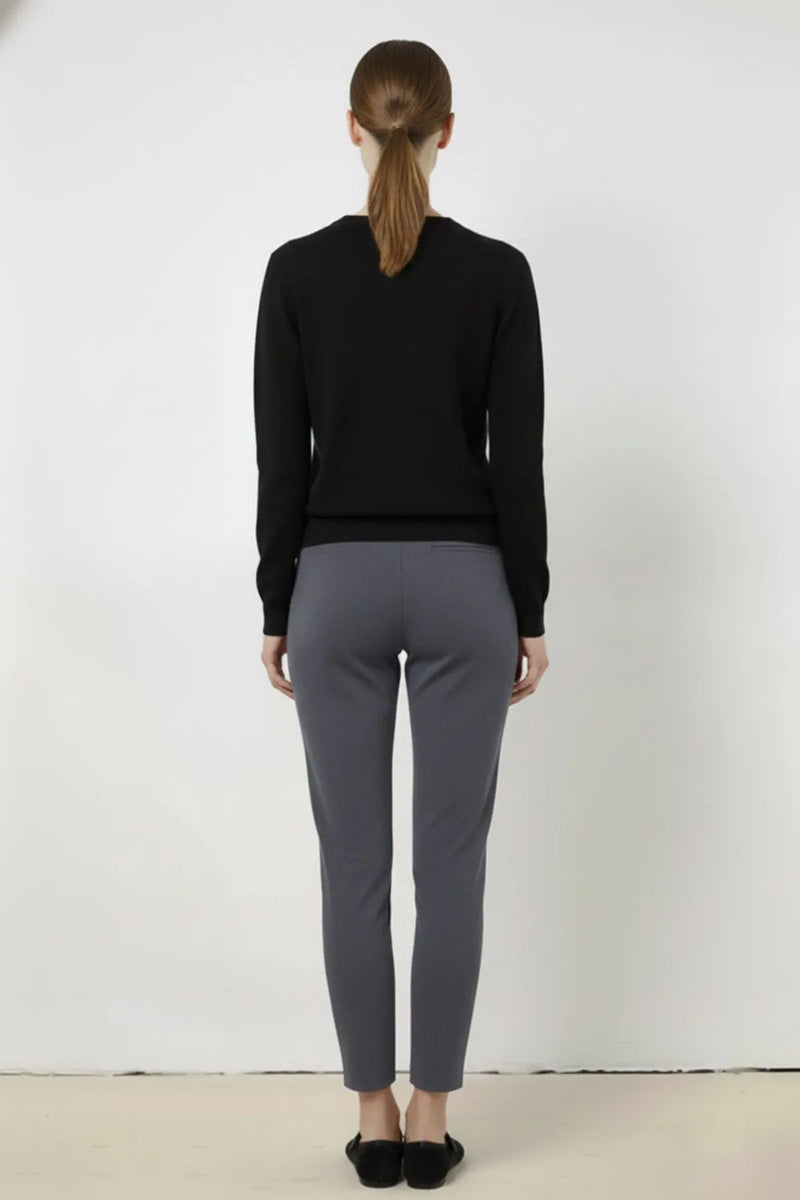 Koyu Gri Nervür Dikişli Kadın Pantolon  Mısırlı 1951