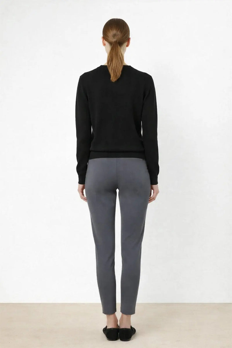 Koyu Gri Nervür Dikişli Kadın Pantolon - Mısırlı 1951