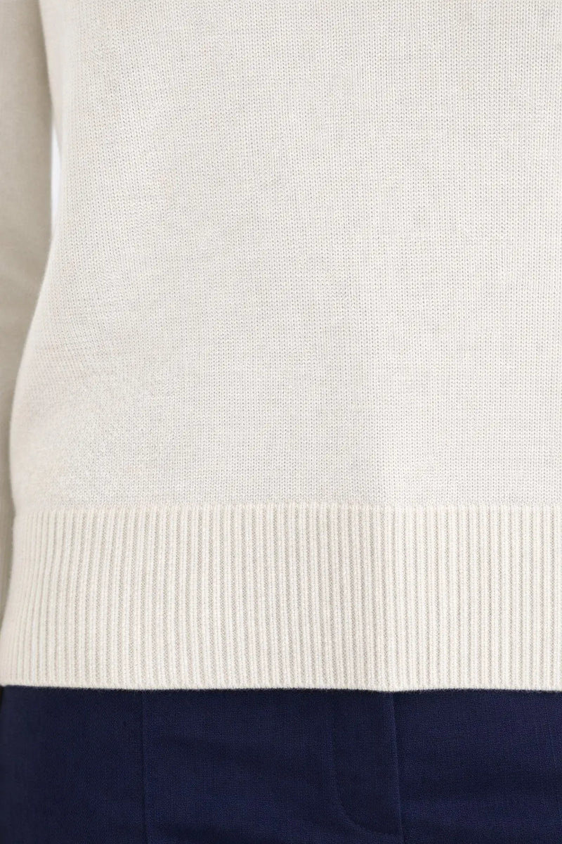 Ekru Bisiklet Yaka Kadın Kazak