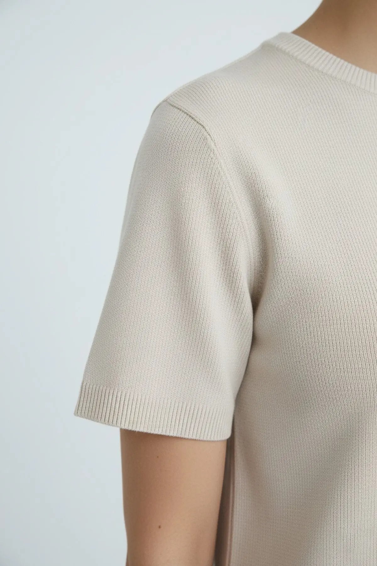 Ekru Yuvarlak Yaka Kadın Kazak  Mısırlı 1951