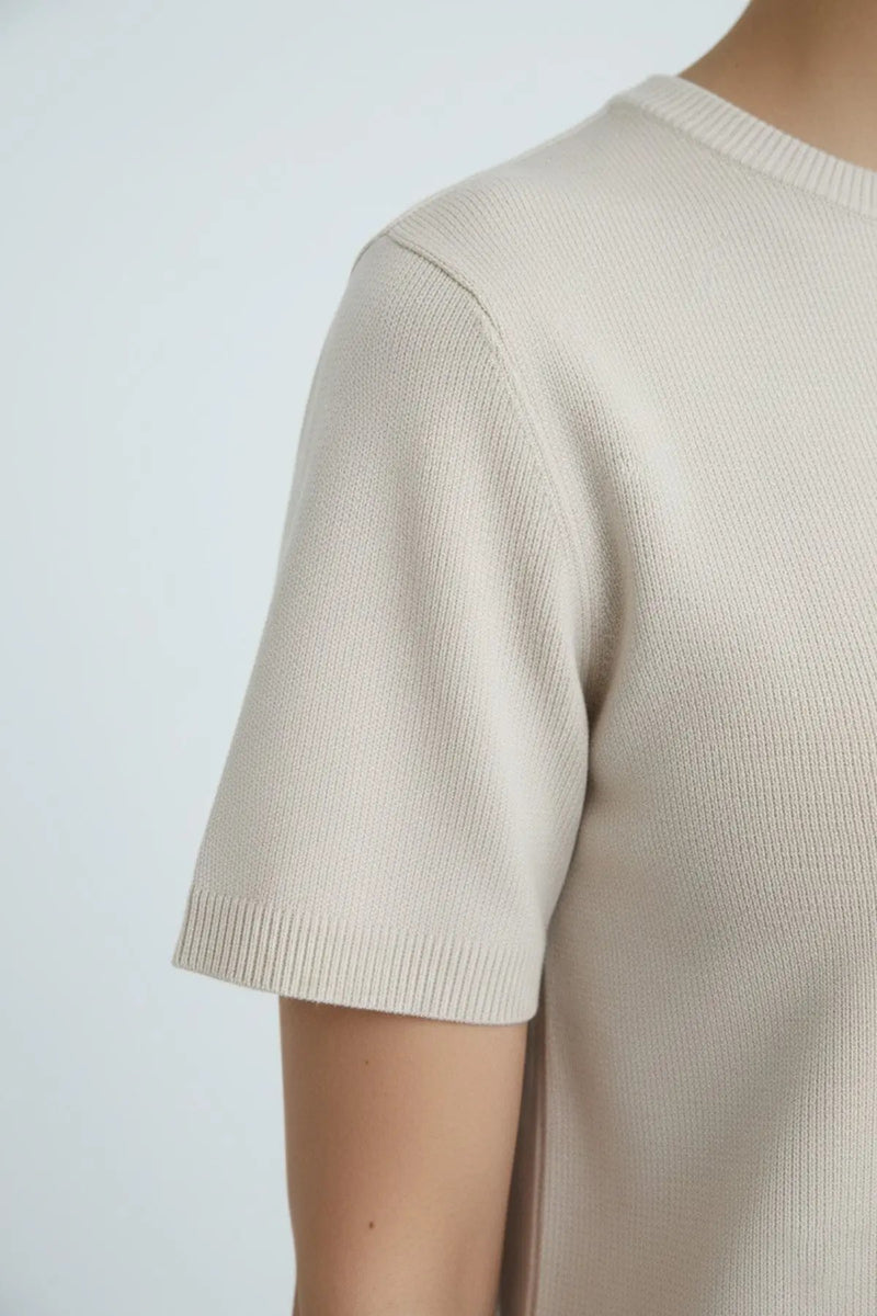 Ekru Yuvarlak Yaka Kadın Kazak  Mısırlı 1951