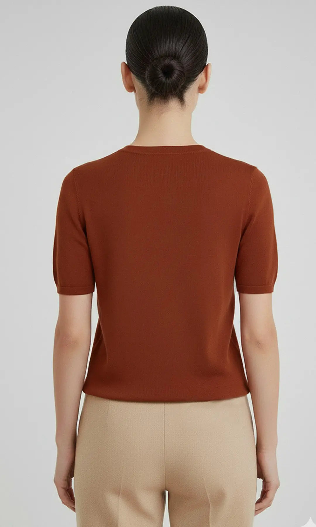 Kiremit Yuvarlak Yaka Kadın Kazak  Mısırlı 1951