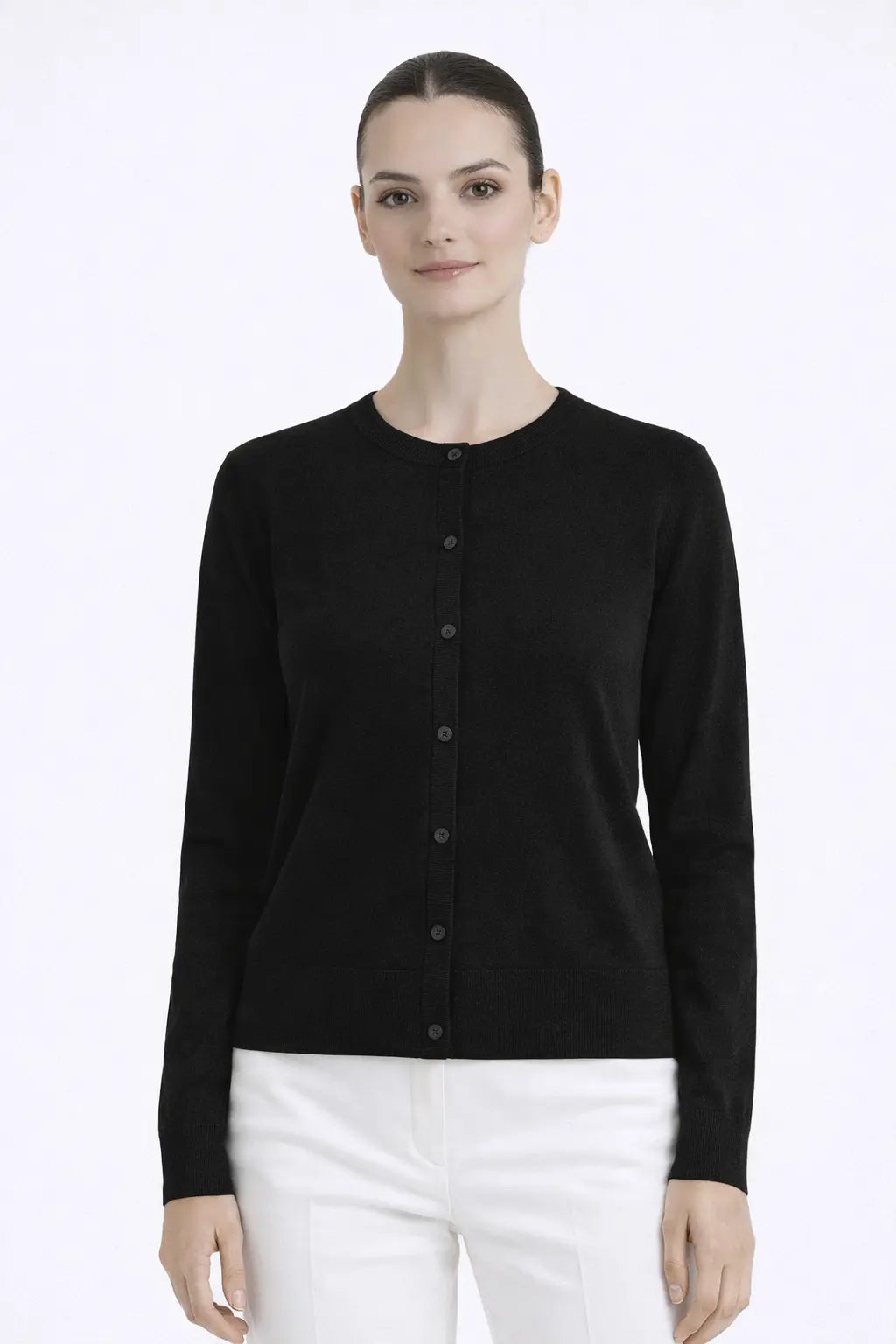 Siyah Bisiklet Yaka Kadın Hırka  Mısırlı 1951