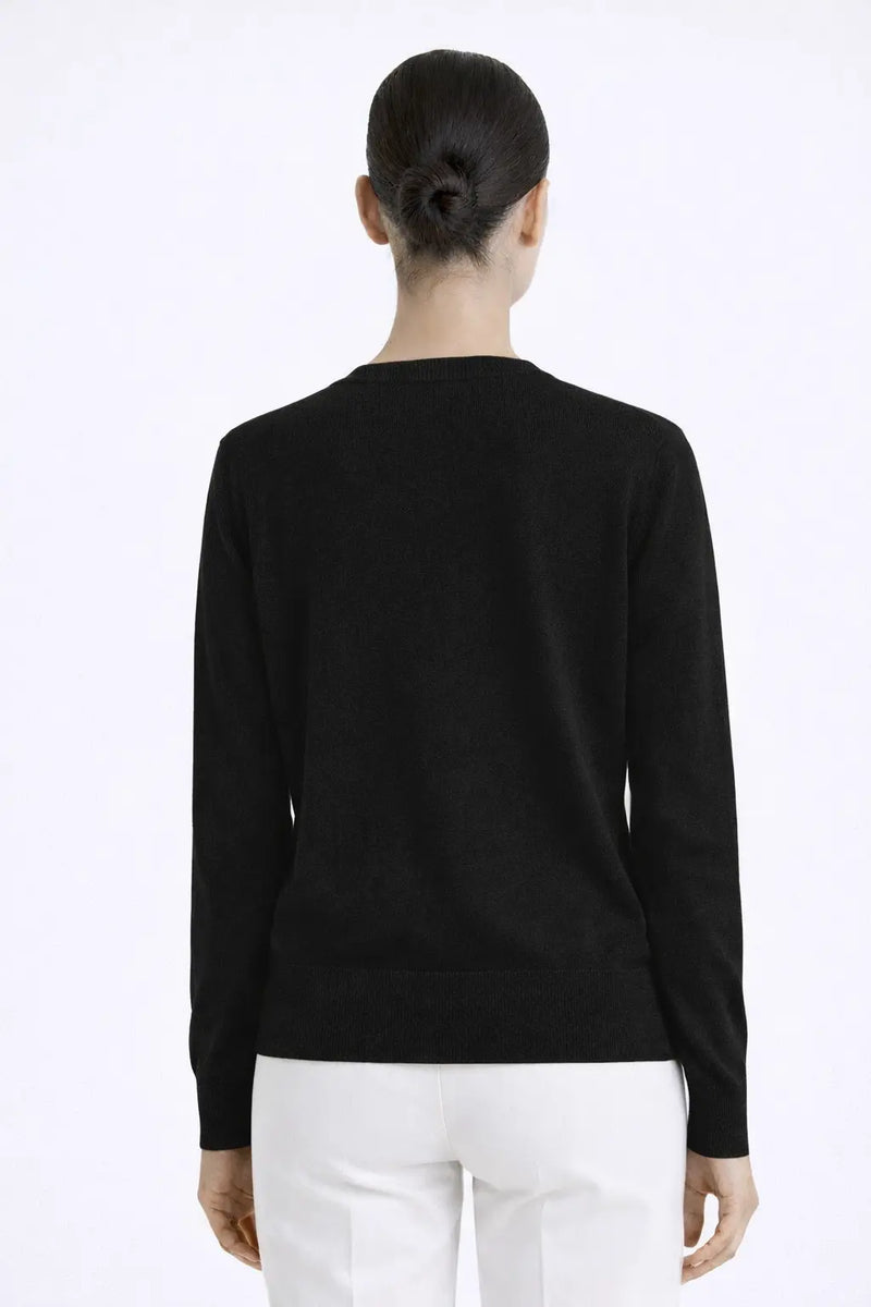 Siyah Bisiklet Yaka Kadın Hırka