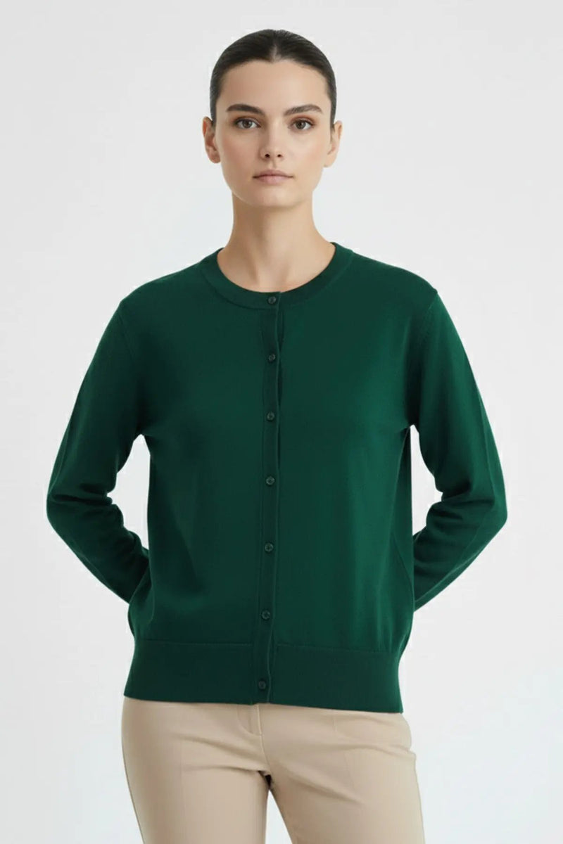 Yeşil Bisiklet Yaka Kadın Hırka  Mısırlı 1951