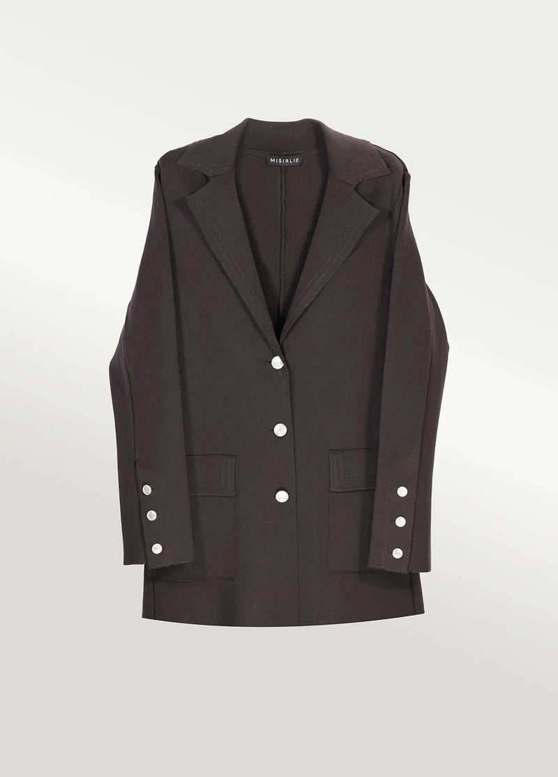 Acı Kahve Triko Kadın Blazer Ceket  Mısırlı 1951