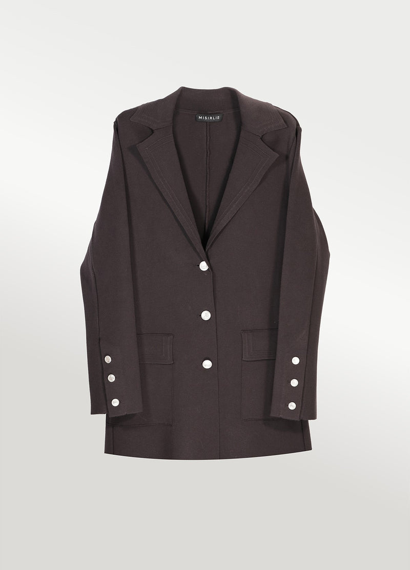 Acı Kahve Triko Kadın Blazer Ceket