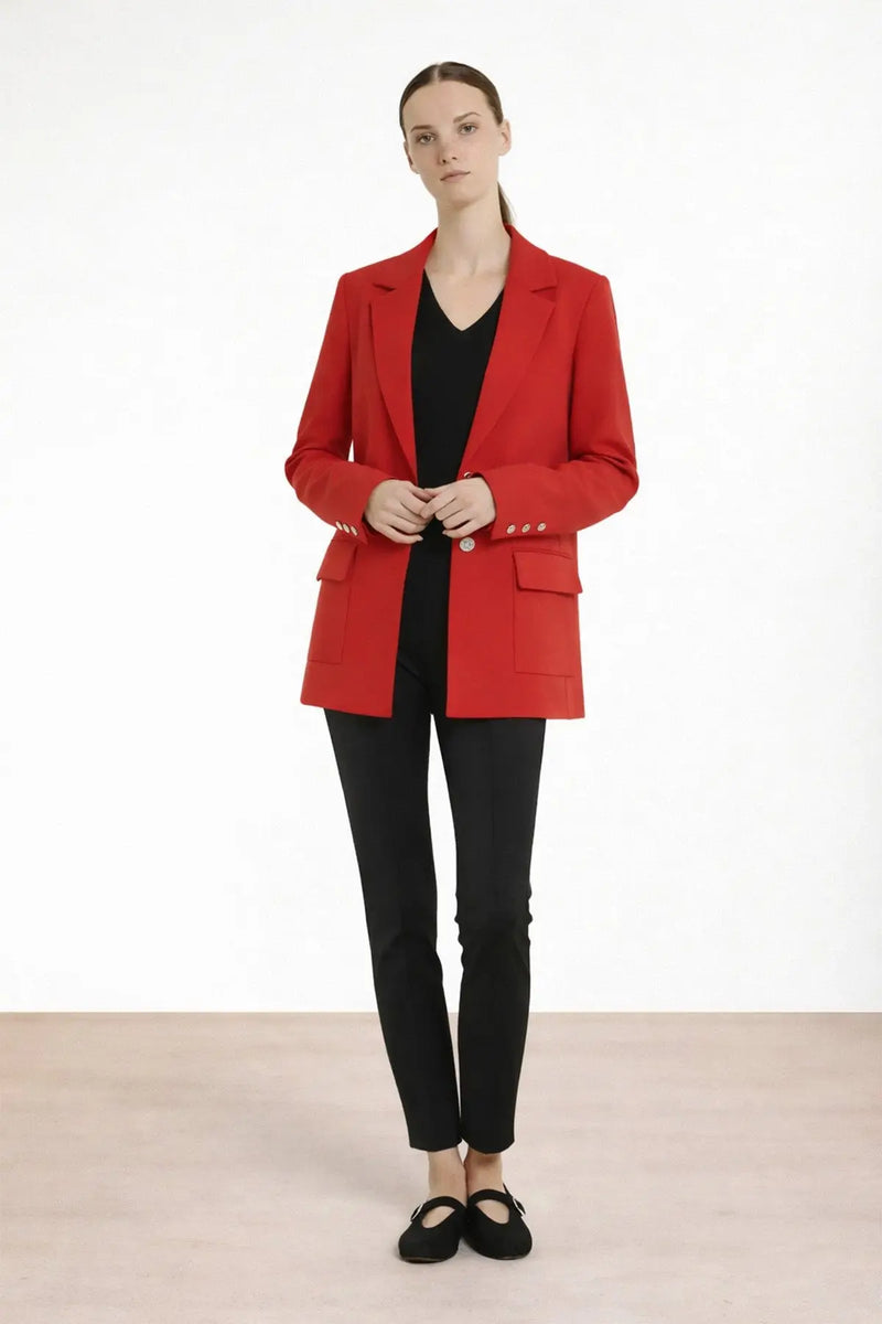 Kırmızı Triko Kadın Blazer Ceket  Mısırlı 1951