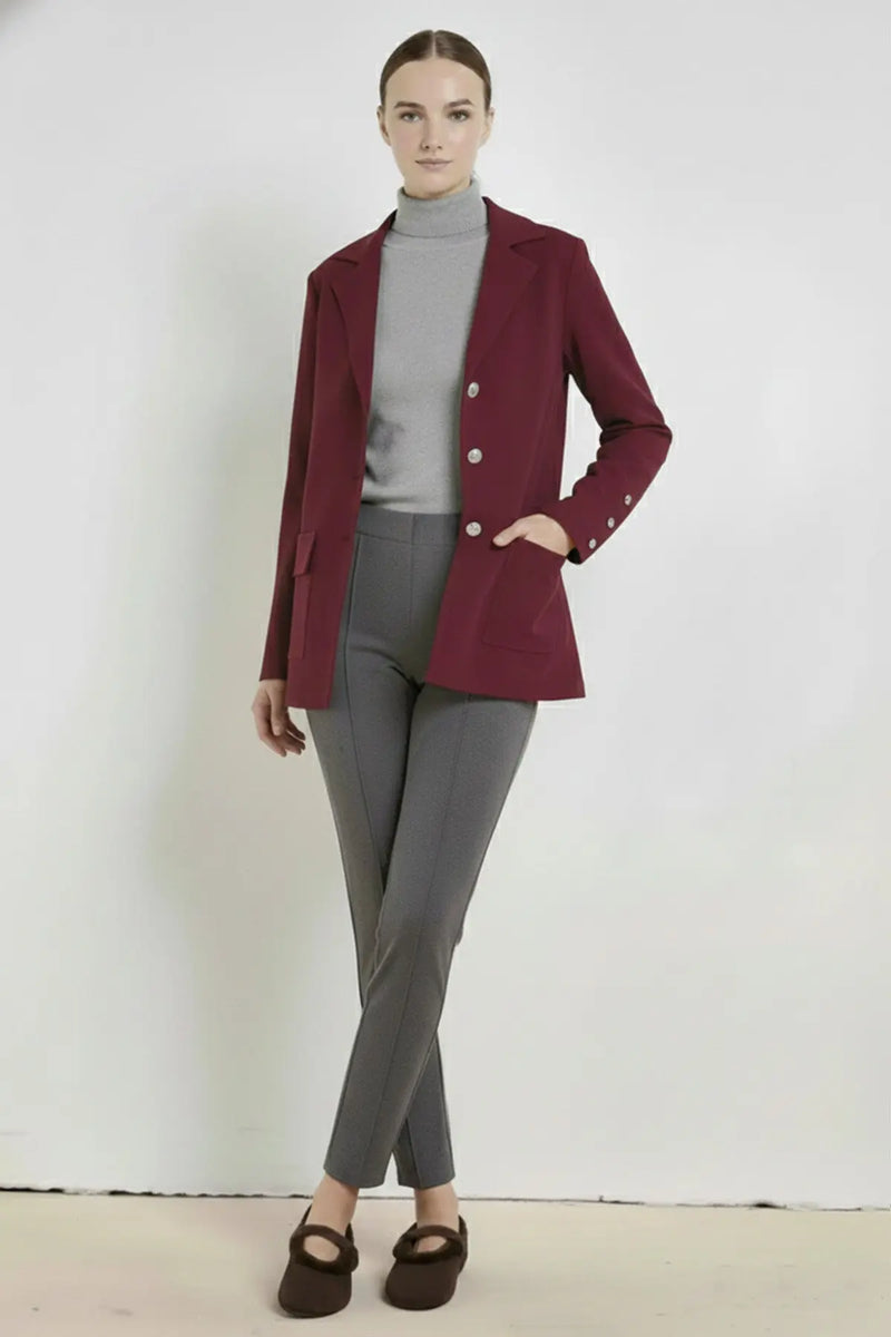 Mürdüm Triko Kadın Blazer Ceket  Mısırlı 1951