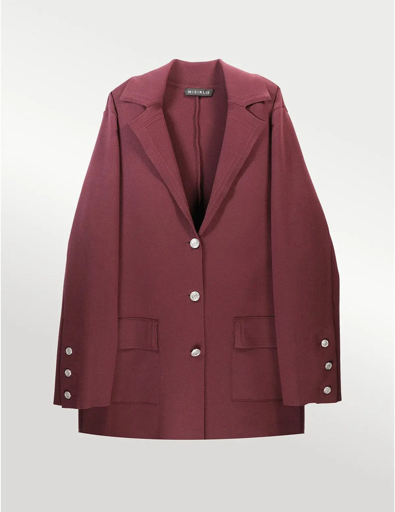 Mürdüm Triko Kadın Blazer Ceket  Mısırlı 1951