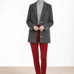 Koyu Gri Triko Kadın Blazer Ceket  Mısırlı 1951