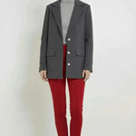 Koyu Gri Triko Kadın Blazer Ceket  Mısırlı 1951