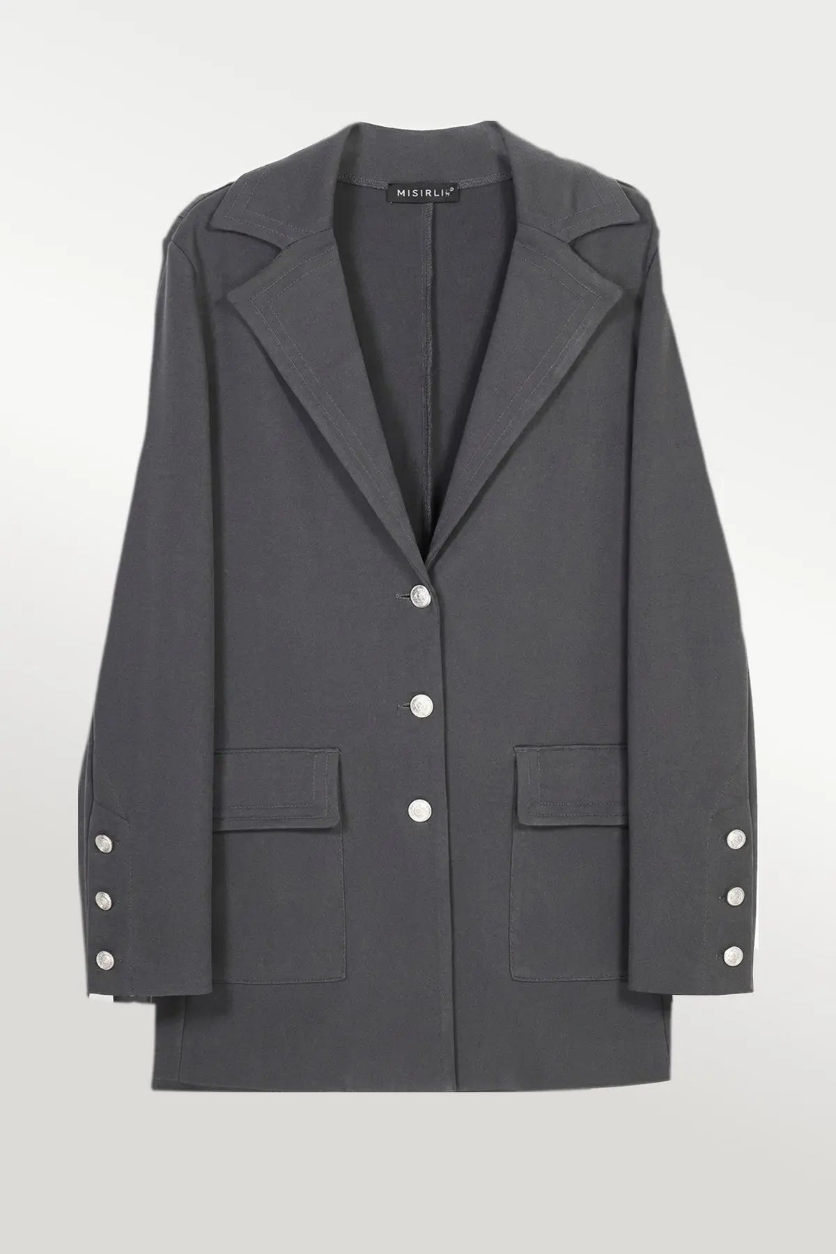 Koyu Gri Triko Kadın Blazer Ceket  Mısırlı 1951