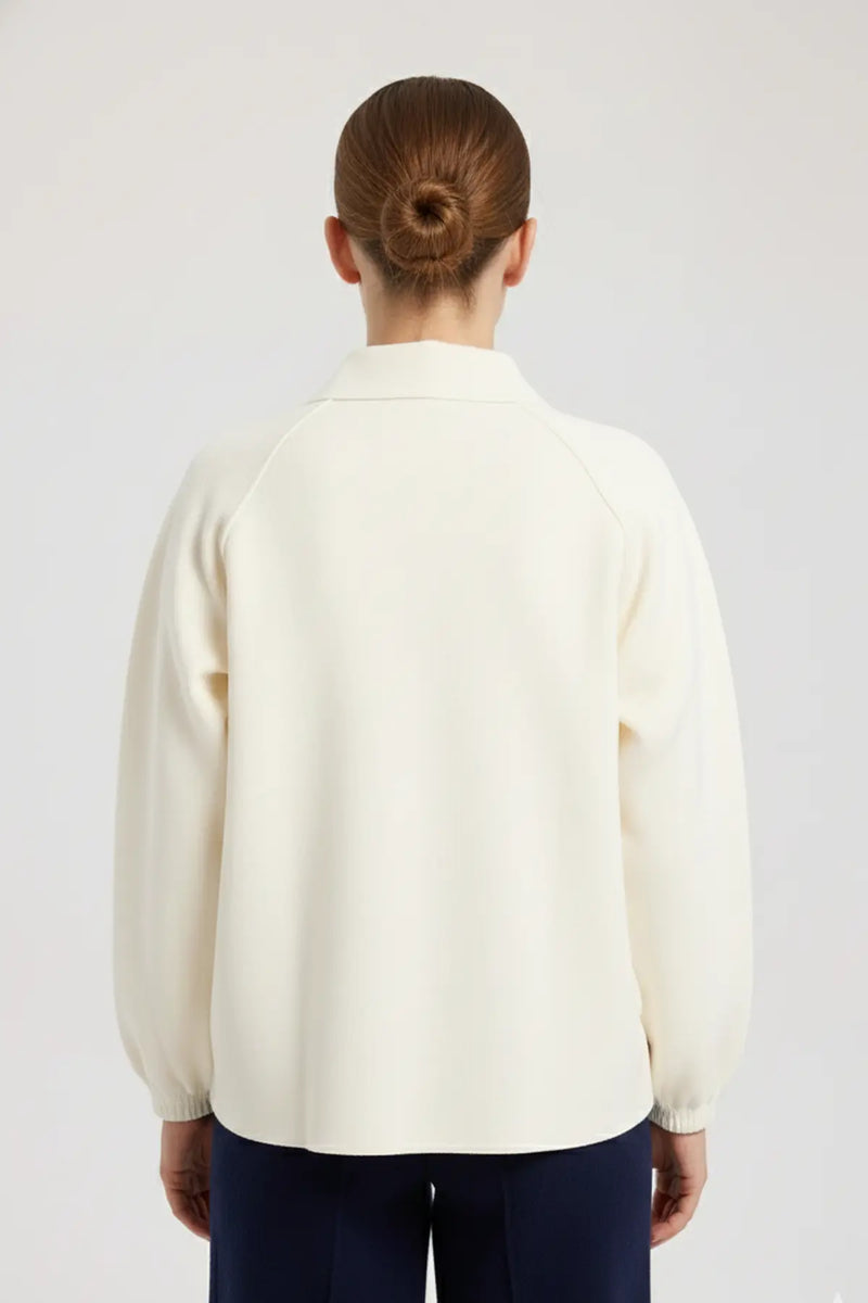 Açık Bej Gömlek Yaka Düğmeli Kadın Ceket  Mısırlı 1951