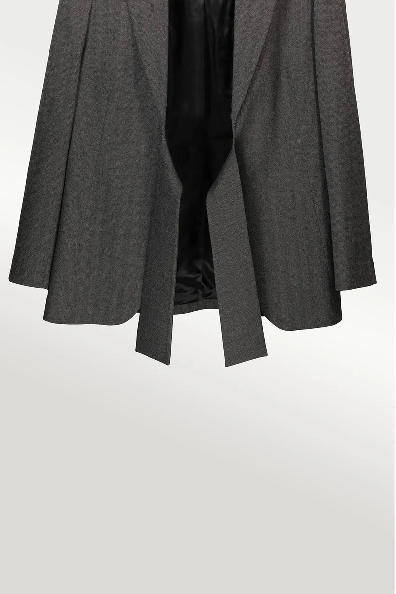 Koyu Gri Önü Bağlama Detaylı Kadın Ceket  Mısırlı 1951