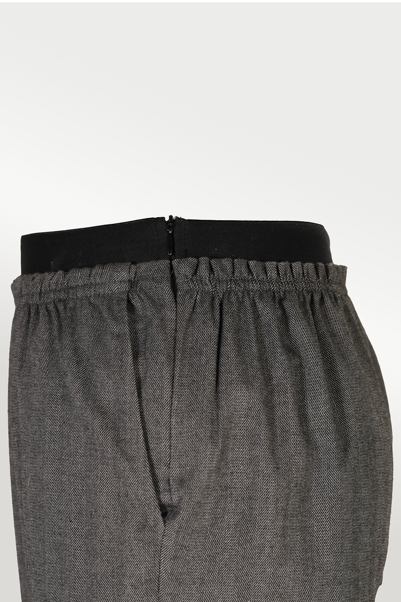 Koyu Gri Cep Detaylı Kadın Pantolon