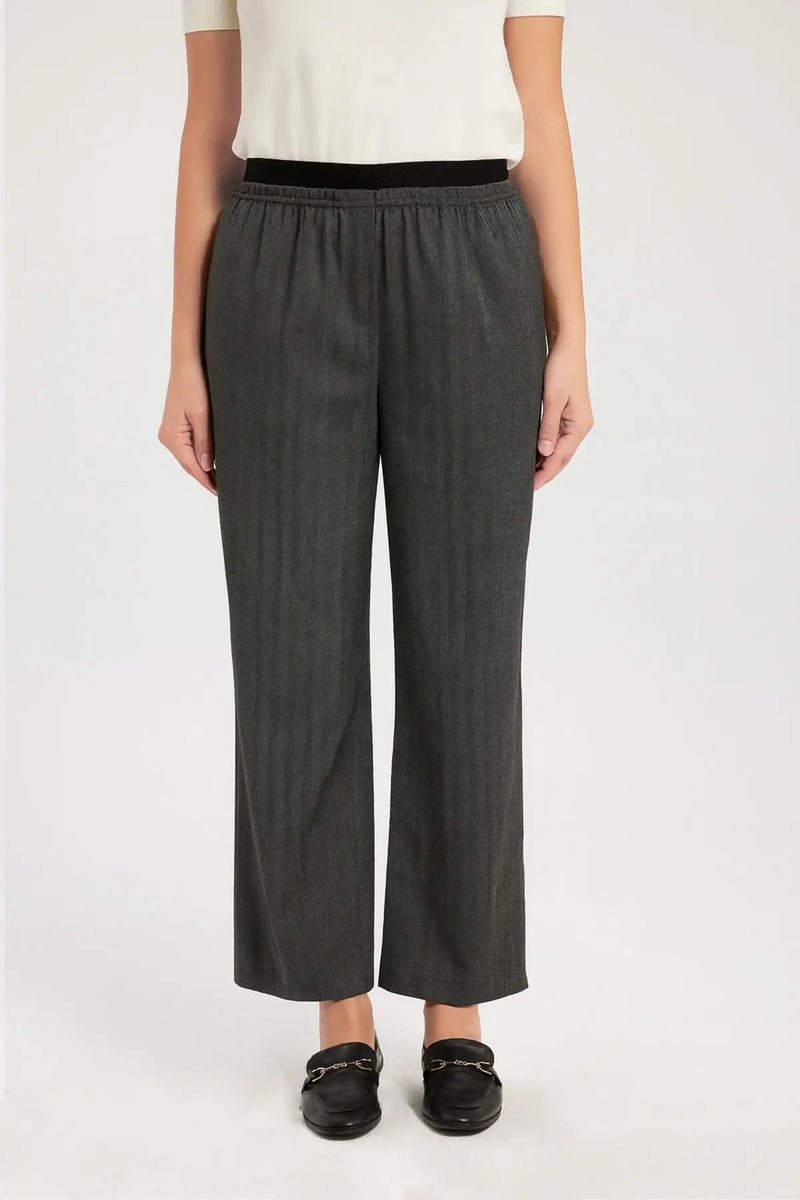 Koyu Gri Cep Detaylı Kadın Pantolon