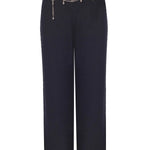 Lacivert Zincir Kemerli Tüvit Kadın Pantolon  Mısırlı 1951