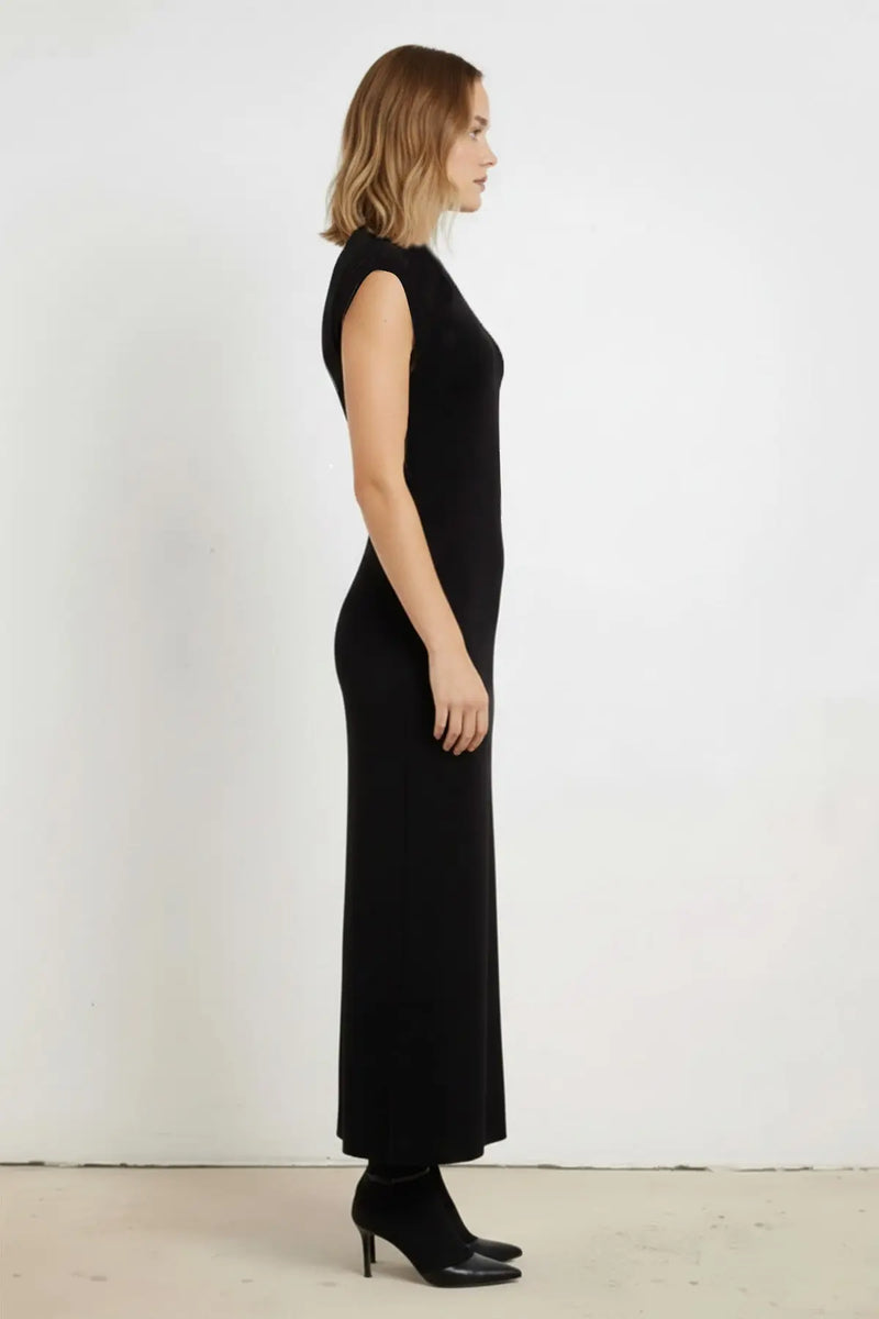 Siyah Kolsuz Uzun Elbise  Mısırlı 1951