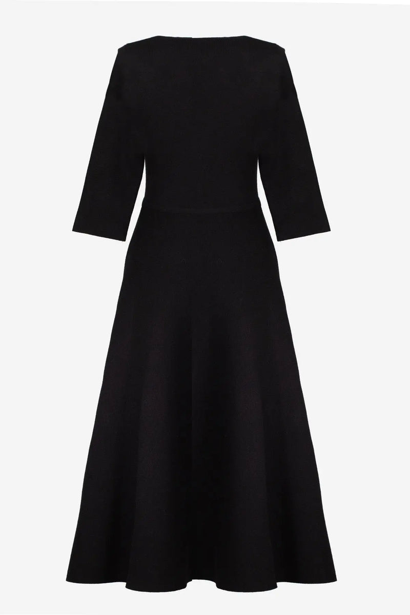 Siyah Kemer Detaylı Midi Elbise  Mısırlı 1951