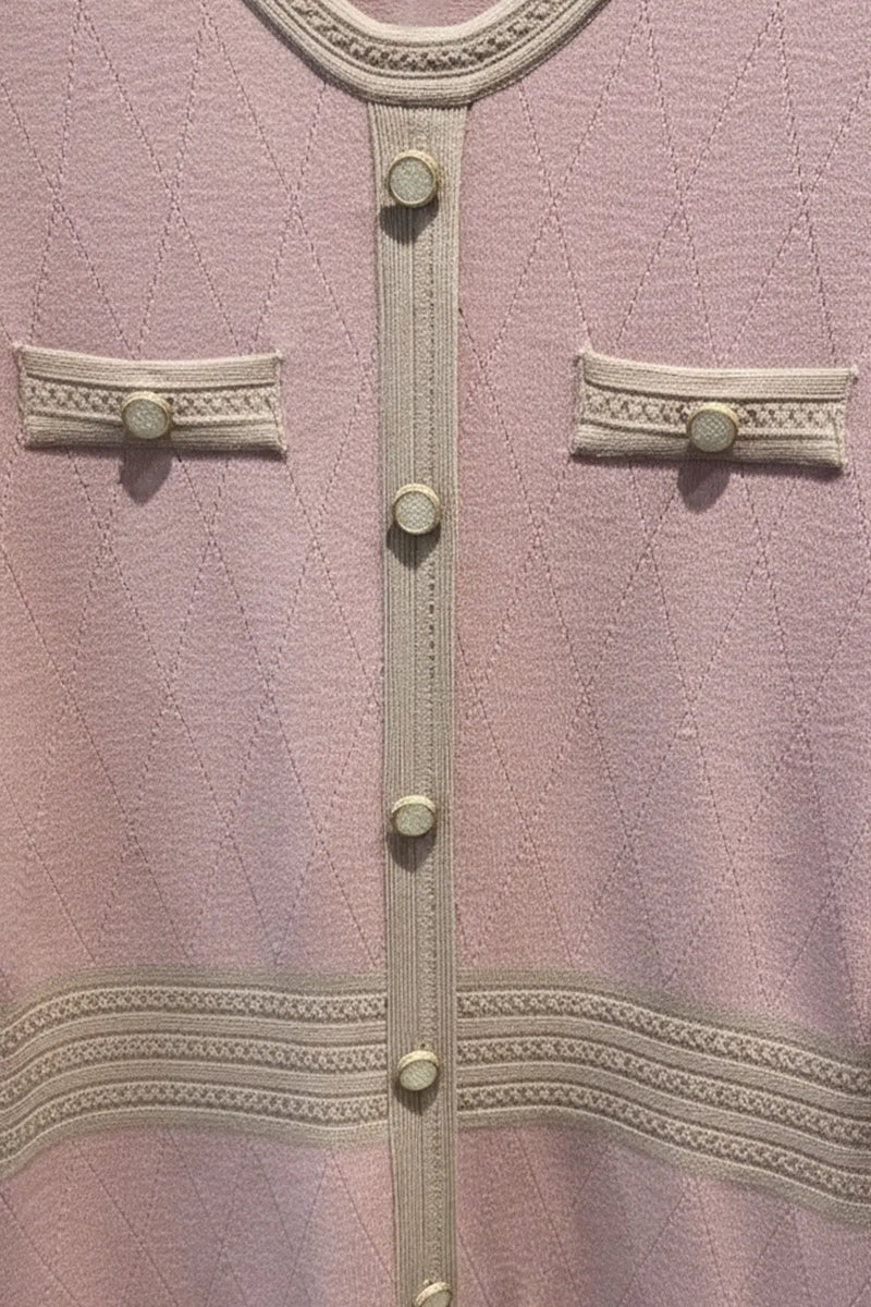 Gül Kurusu Camel Önden Düğmeli Elbise