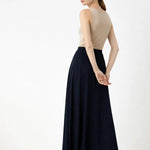 Lacivert Pileli Kloş Midi Etek  Mısırlı 1951