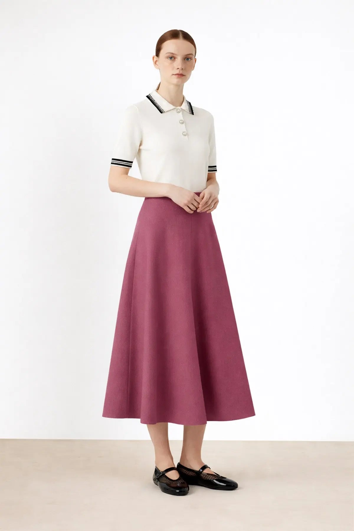 Mürdüm Pileli Kloş Midi Etek  Mısırlı 1951