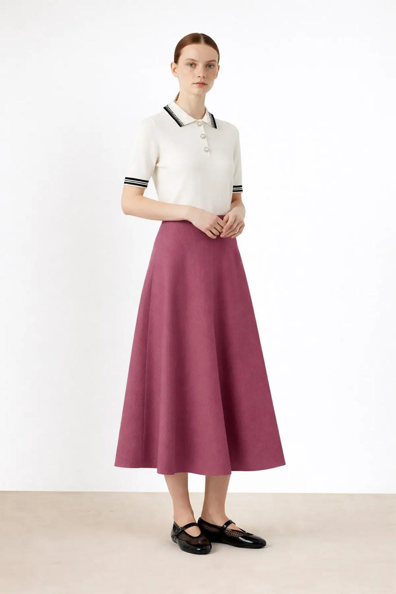 Mürdüm Pileli Kloş Midi Etek  Mısırlı 1951