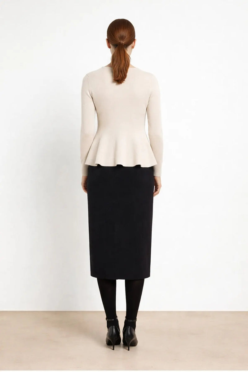 Siyah Midi Boy Triko Etek - Mısırlı 1951