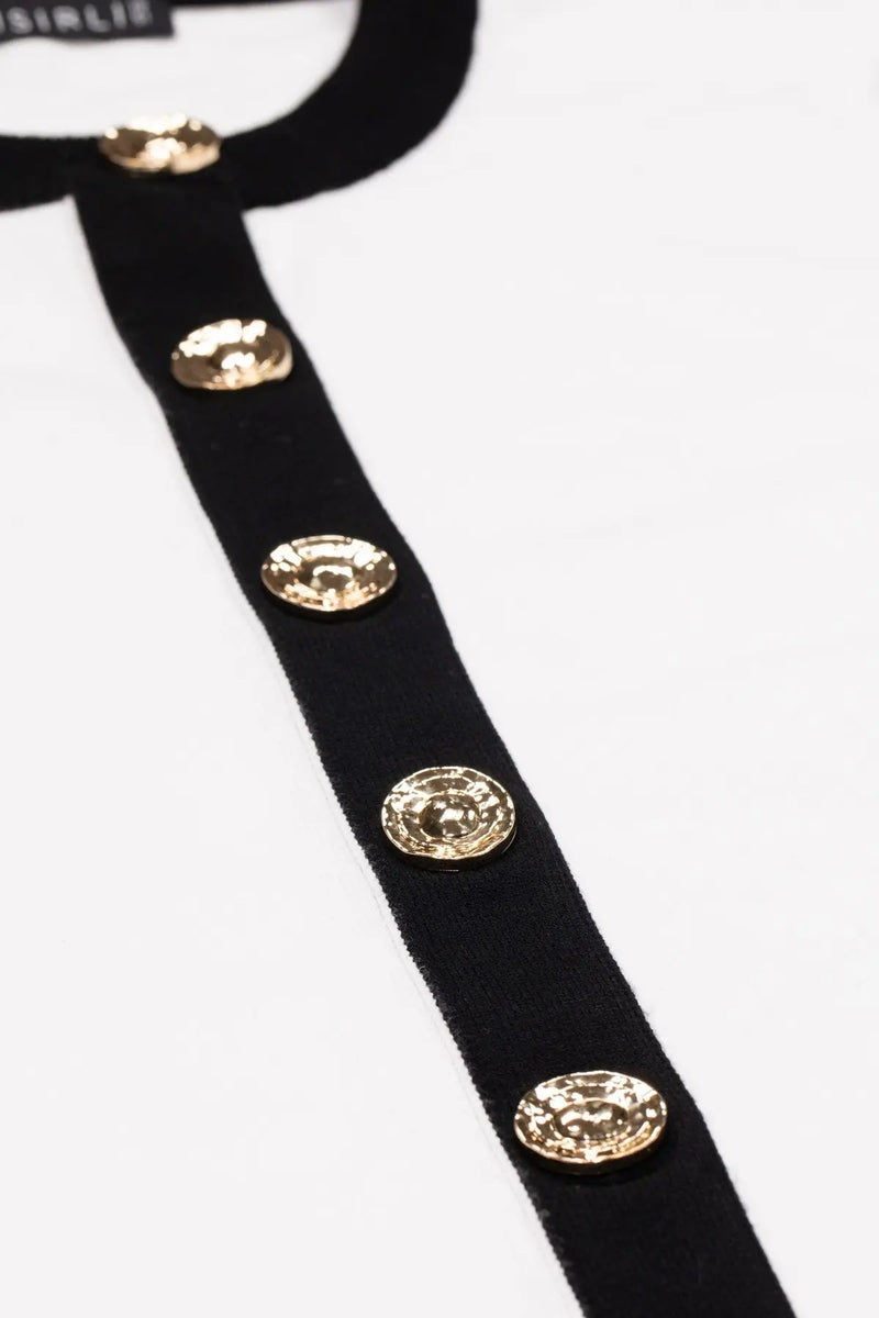 Ekru Siyah Biyeli Kadın Hırka  Mısırlı 1951