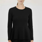 Siyah Peplum Triko Kadın Kazak  Mısırlı 1951