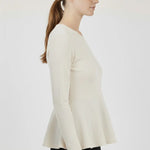 Ekru Peplum Triko Kadın Kazak  Mısırlı 1951