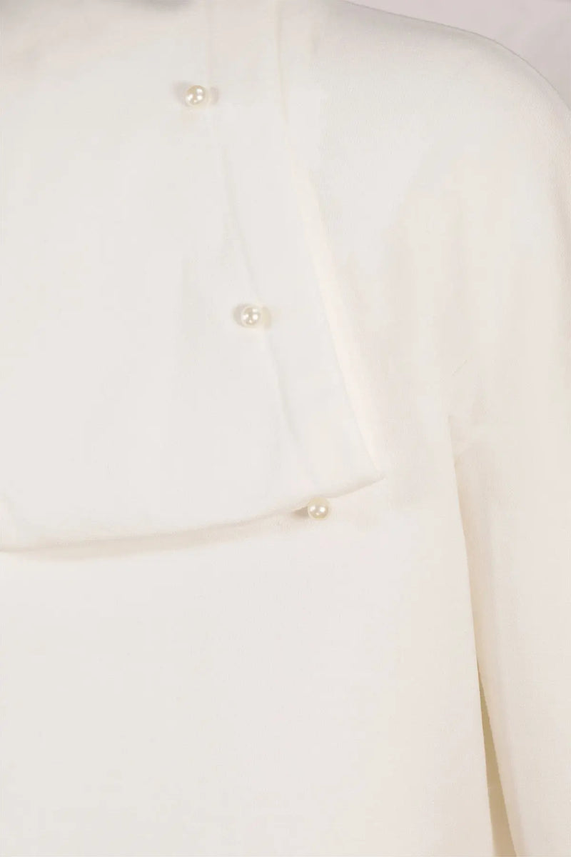 Ekru İnci Detaylı Kadın Sweatshirt  Mısırlı 1951