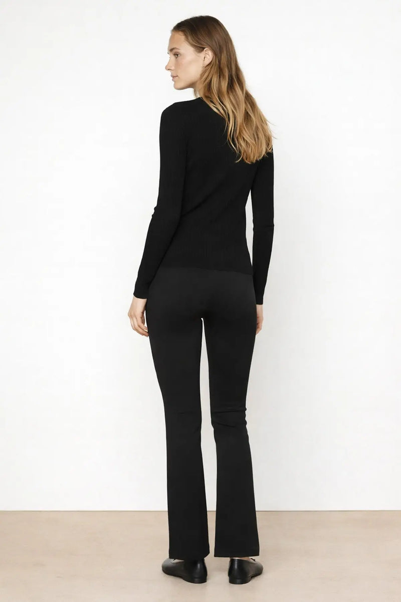 Siyah Geniş Paça Crop Kadın Pantolon - Mısırlı 1951