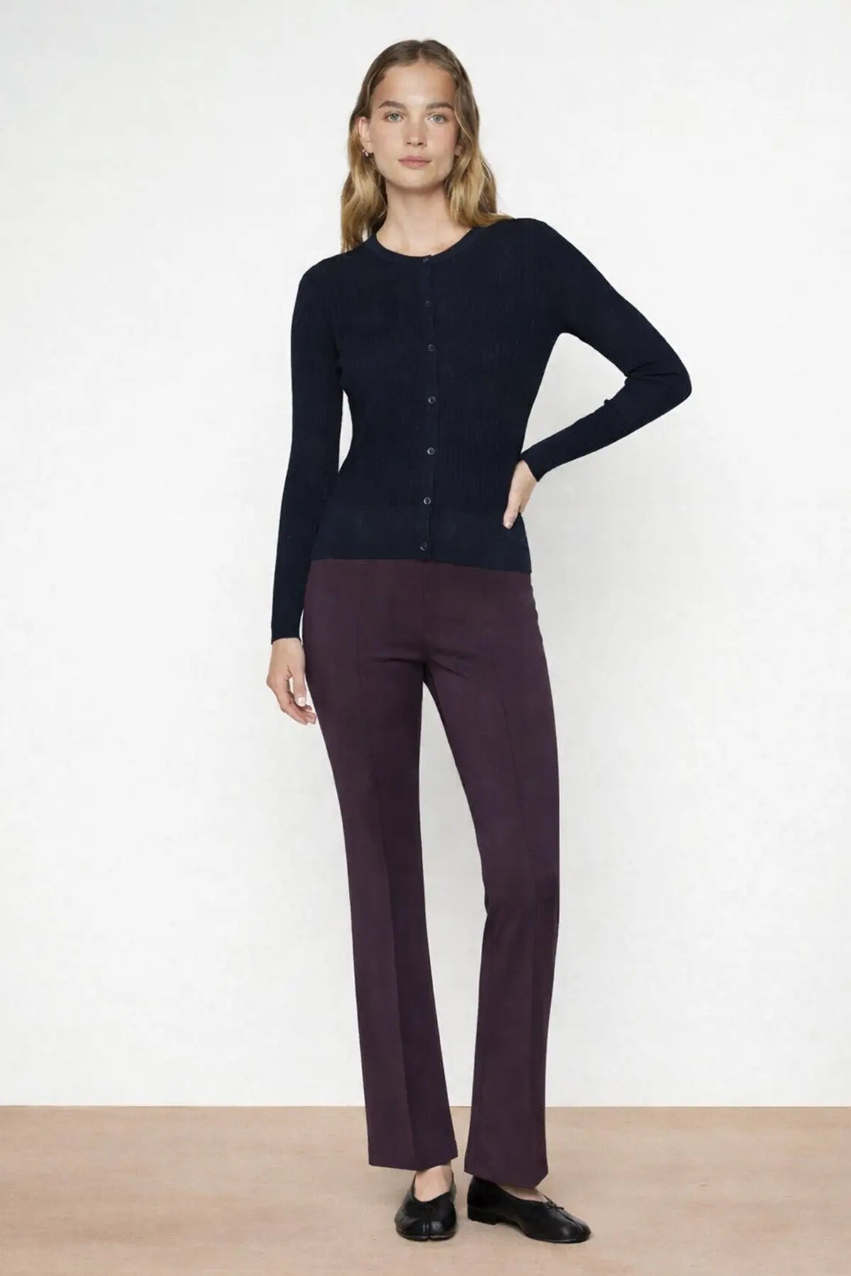 Acı Kahve Geniş Paça Crop Kadın Pantolon  Mısırlı 1951