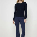 Lacivert Geniş Paça Crop Kadın Pantolon  Mısırlı 1951