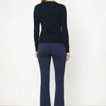 Lacivert Geniş Paça Crop Kadın Pantolon  Mısırlı 1951