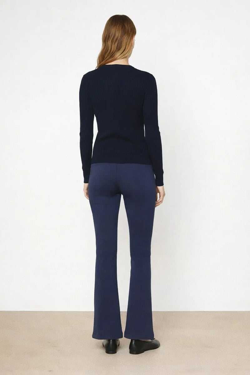 Lacivert Geniş Paça Crop Kadın Pantolon  Mısırlı 1951