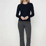 Koyu Gri Geniş Paça Crop Kadın Pantolon  Mısırlı 1951