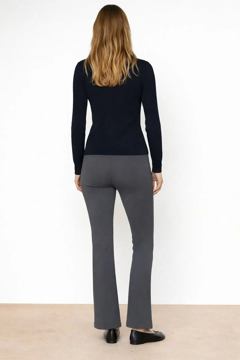 Koyu Gri Geniş Paça Crop Kadın Pantolon  Mısırlı 1951