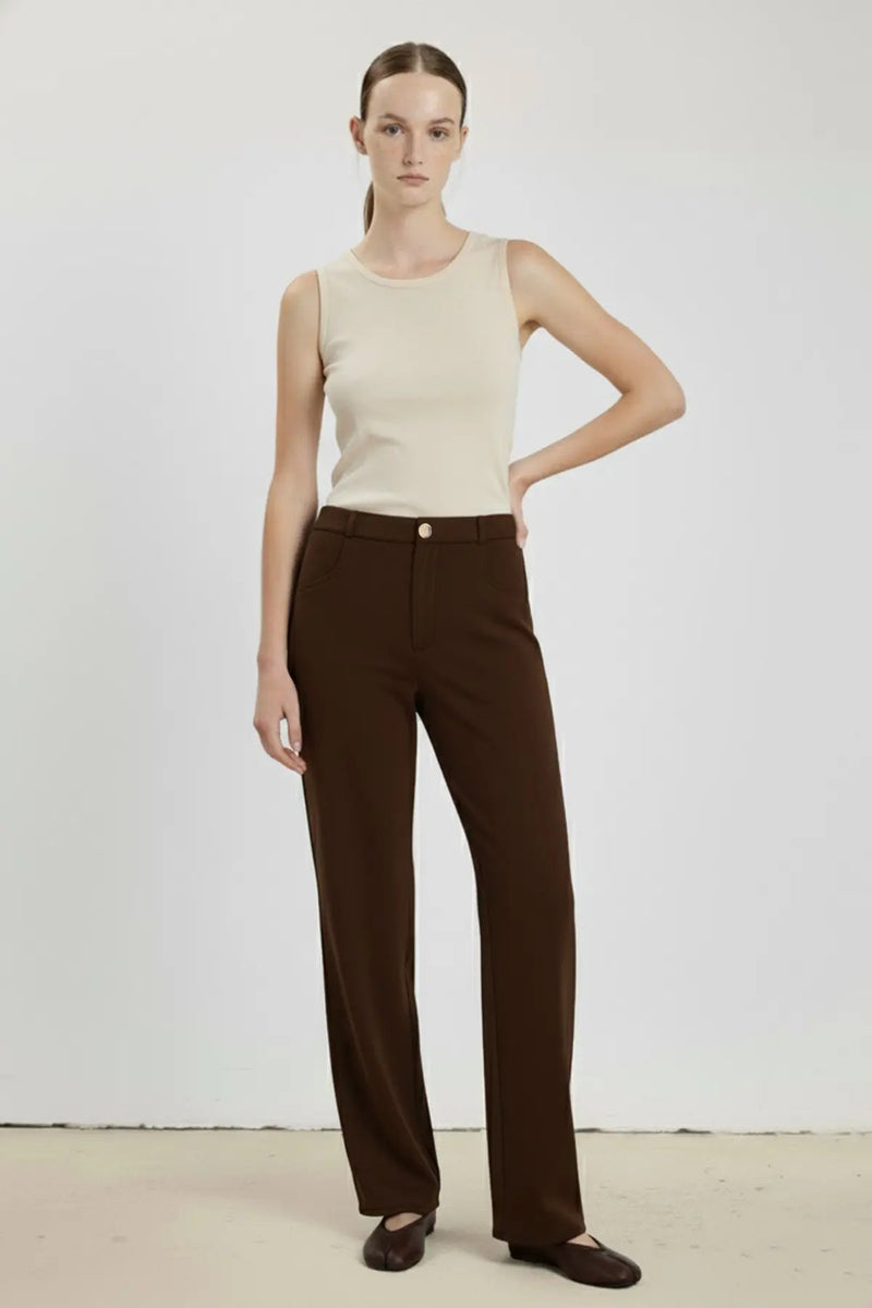 Acı Kahve Fermuarlı Kadın Pantolon  Mısırlı 1951