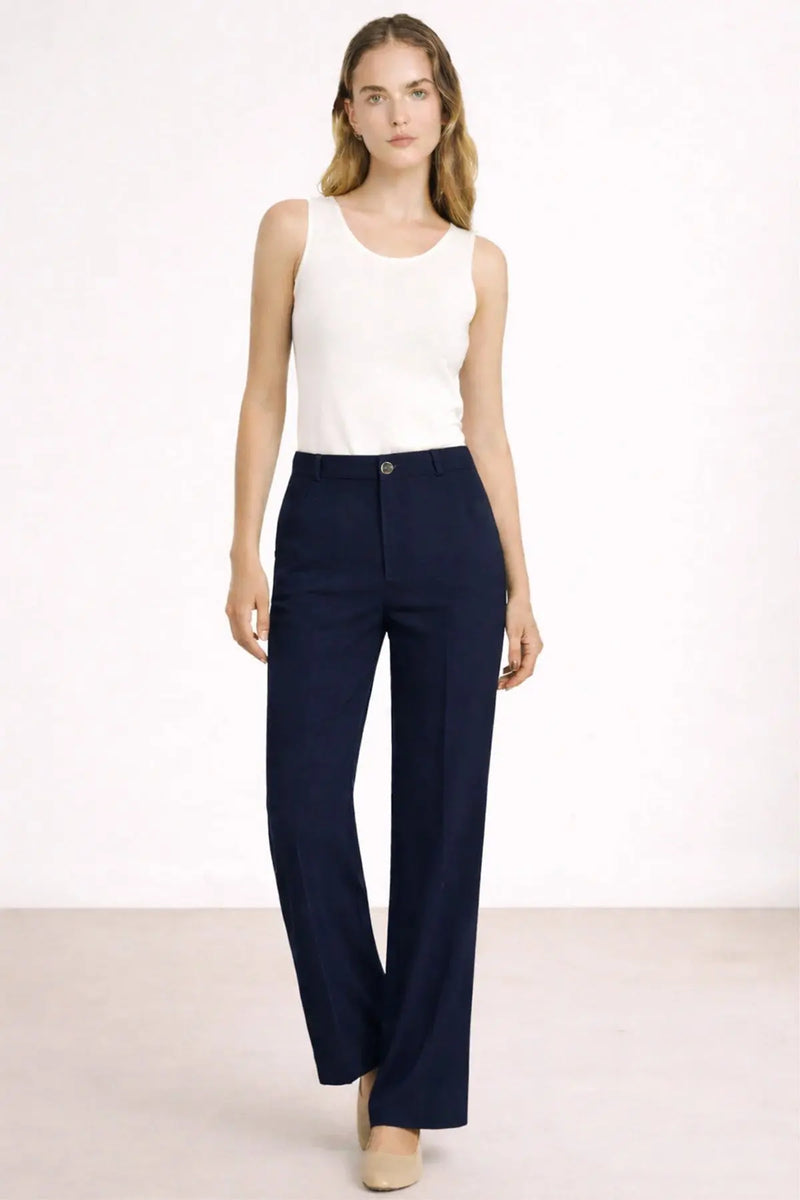 Lacivert Fermuarlı Kadın Pantolon - Mısırlı 1951