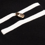 Siyah Ekru Biyeli Bol Paça Kadın Pantolon  Mısırlı 1951