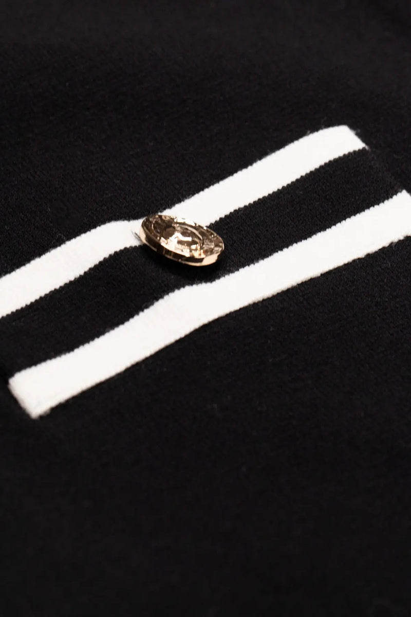 Siyah Ekru Biyeli Bol Paça Kadın Pantolon