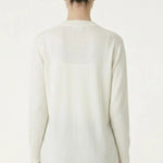 Ekru V Yaka Düğmeli Kadın Hırka  Mısırlı 1951