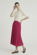 Fuşya İnce Pileli Etek