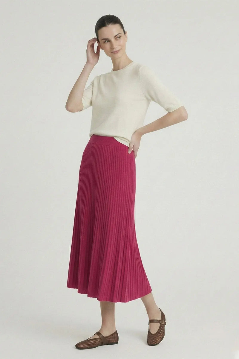 Fuşya İnce Pileli Etek  Mısırlı 1951