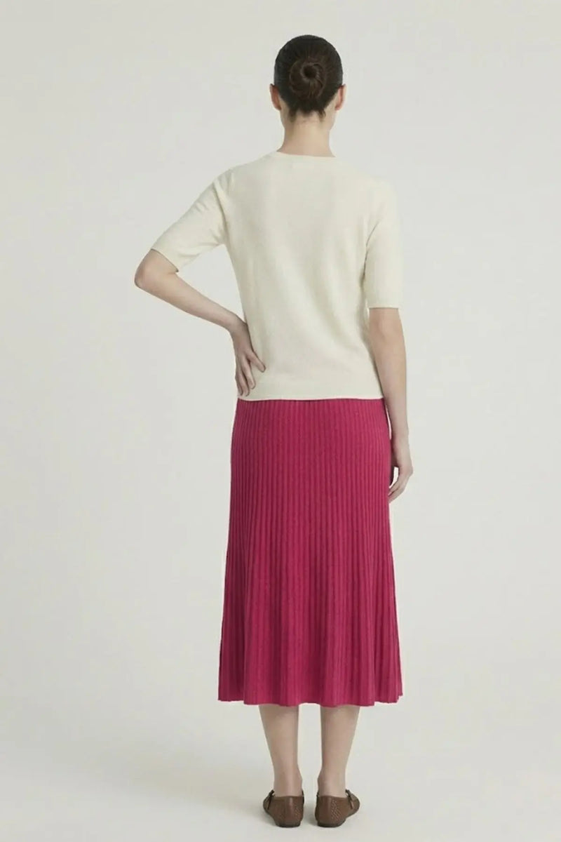 Fuşya İnce Pileli Etek  Mısırlı 1951