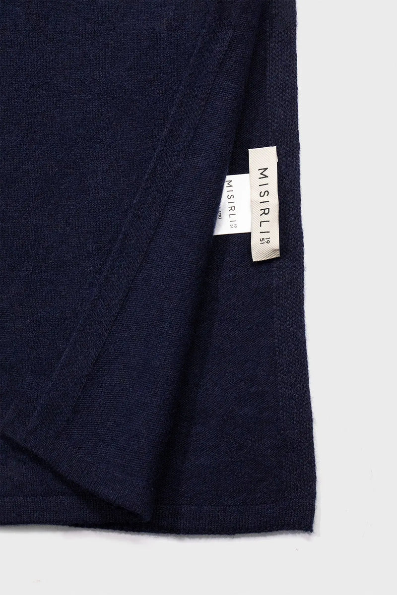 Lacivert Kaşmir ve Yün Karışımlı Atkı  Mısırlı 1951