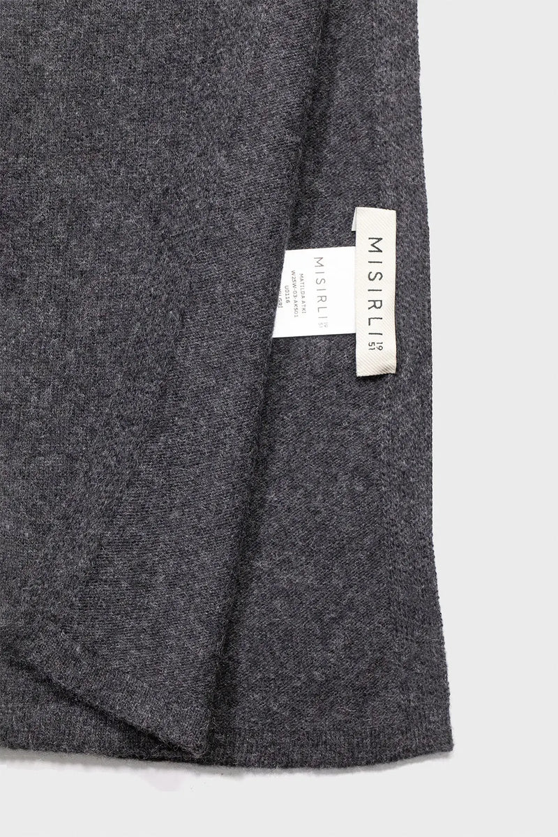 Koyu Gri Kaşmir ve Yün Karışımlı Atkı  Mısırlı 1951
